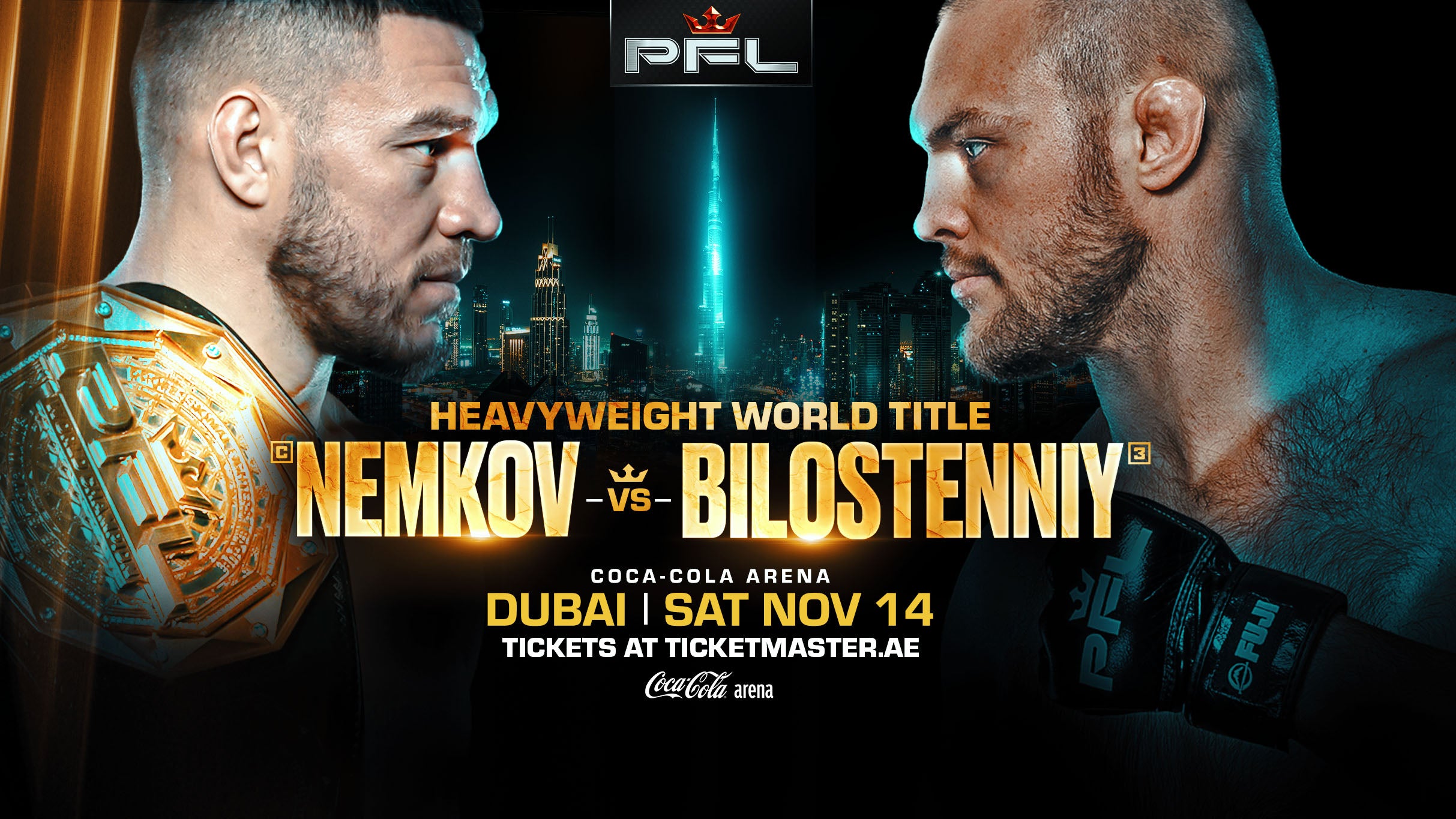 PFL DUBAI - NEMKOV VS. BILOSTENNIY - HEAVYWEIGHT WORLD TITLE